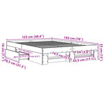 vidaXL Cadre de lit sans matelas blanc 120x190 cm bois d'ingénierie
