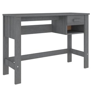 vidaXL Bureau HAMAR Gris foncé 110x40x75 cm Bois massif de pin