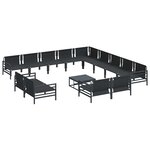 vidaXL Ensemble de canapé de jardin 14 Pièces Anthracite Acier