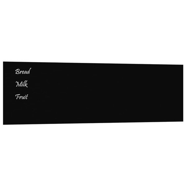 Tableau magnétique panneau écriture école maison bureau mural 100 x 30 cm verre trempé noir 02_0045453