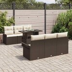 vidaXL Ensemble de canapé de jardin 7 Pièces Marron polyrotin