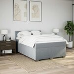 vidaXL Sommier à lattes de lit avec matelas Gris clair 140x190cm Tissu