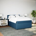 vidaXL Sommier à lattes de lit et matelas bleu 140x190 cm velours