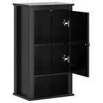 vidaXL Armoire murale de salle de bain BERG noir bois de pin massif