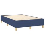 vidaXL Sommier à lattes de lit et matelas et LED Bleu 120x200 cm Tissu