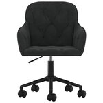 vidaXL Chaise pivotante de bureau Noir Velours