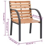 vidaXL Chaises de jardin lot de 2 Bois de sapin massif