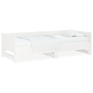 vidaXL Lit coulissant sans matelas blanc 2x(90x190) cm