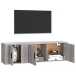 vidaXL Ensemble de meubles TV 2 Pièces Sonoma gris Bois d'ingénierie