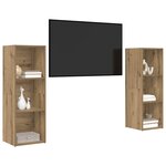vidaXL Ensemble meuble TV 2 Pièces Chêne artisanal 107 x 35 x 37 cm