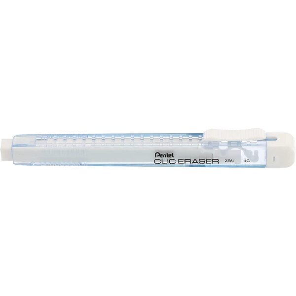 Stylo gomme clic eraser  corps bleu clair pastel pentel