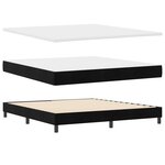 Lit à ressort avec matelas vidaXL Noir Super King Velours