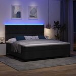 vidaXL Lit à ressorts avec matelas avec LED Noir 200 x 200 cm tissu