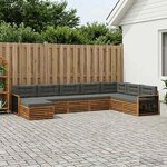 vidaXL Ensemble de canapés d'extérieur 8 Pièces Naturel et Anthracite