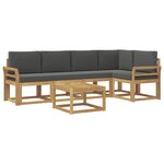 vidaXL Ensemble de canapés d'extérieur 6 pc Blanc et anthracite