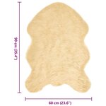 vidaXL Tapis en Peau de Mouton Synthétique Crème 60 x 90 cm Polyester