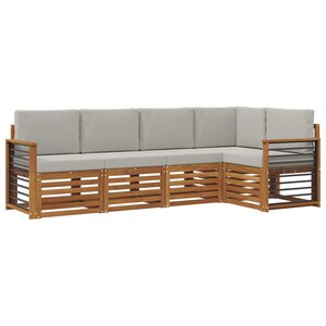 vidaXL Ensemble de canapé d'angle 5 Pièces Gris Naturel et Clair