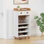vidaXL Cabinet à vin ASKIM Blanc 57 x 37 x 114 cm Bois massif en pin