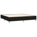 vidaXL Sommier à lattes de lit et matelas et LED Noir 200x200 cm Tissu
