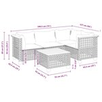vidaXL Salon de jardin avec coussins 5 Pièces beige résine tressée