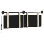 vidaXL Tête de lit suspendue Avec lumière LED Crème Tissu