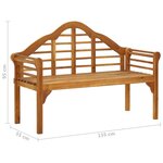 vidaXL Banc de jardin avec coussin 135 cm Bois d'acacia massif