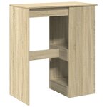 vidaXL Table de bar avec étagères chêne sonoma bois d'ingénierie