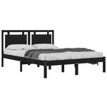 vidaXL Cadre de lit sans matelas noir 200x200 cm bois massif