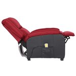 vidaXL Fauteuil de massage rouge bordeaux similicuir et tissu