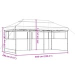 vidaXL Tente de réception pliable escamotable 3 parois latérales noir