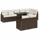 vidaXL Ensemble de canapé de jardin 9 Pièces Marron Poly rotin