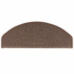 vidaXL Tapis d'escalier 15 pièces 65 x 24 x 4 cm Marron café Demi-rond Grand