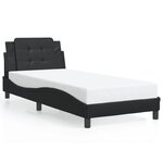 vidaXL Cadre de lit avec tête de lit Noir 90x200 cm Similicuir