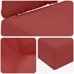 vidaXL Coussin de canapé d'extérieur 3 Pièces Bordeaux Polyester