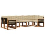 vidaXL Ensemble de canapés d'extérieur 7 Pièces Naturel et Beige