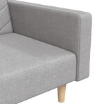 vidaXL Canapé-lit à 2 places avec deux oreillers gris clair tissu