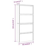 vidaXL Armoire à chaussures avec miroir à 4 niveaux noir 63x17x134 cm