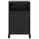 vidaXL Table de chevet noir 36x39x59 cm acier