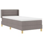 vidaXL Lit à Ressorts avec matelas Taupe 90 x 190 cm tissu