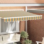 vidaXL Store enroulable pour cadre de 3 5 m vert et jaune 3 3 x 0 2 m