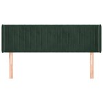 vidaXL Tête de lit avec oreilles Vert foncé 147x16x78/88 cm Velours