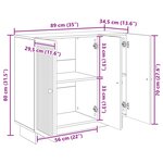 vidaXL Buffet Noir 89 x 34 5 x 80 cm Bois d'ingénierie