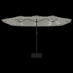 vidaXL Parasol de jardin à double tête avec LED blanc sable 449x265 cm