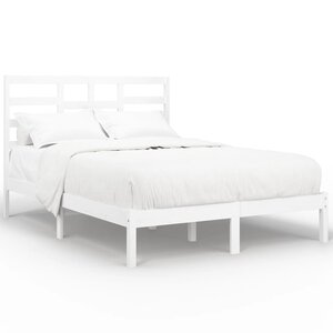 vidaXL Cadre de lit sans matelas blanc bois massif 140x190 cm