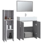 vidaXL Ensemble de meubles de salle de bain 3 Pièces Sonoma gris