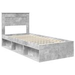 vidaXL Cadre de lit avec matelas Gris Béton 90 x 190 cm Pin massif