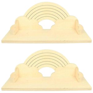2 étagères en bois arc-en-ciel 40 cm