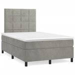 vidaXL Sommier à lattes de lit avec matelas LED gris clair 120x190 cm
