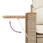 vidaXL Salon de jardin avec coussins 7 Pièces beige résine tressée