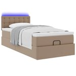 vidaXL Cadre de lit ottoman et matelas cappuccino 90x190 cm similicuir